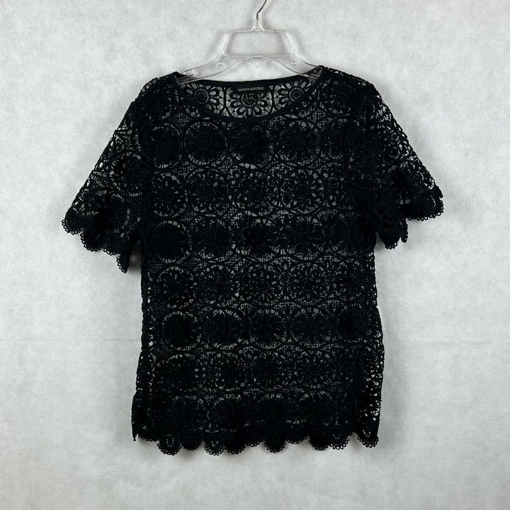 Banana Republic Shear Black Lace Top
